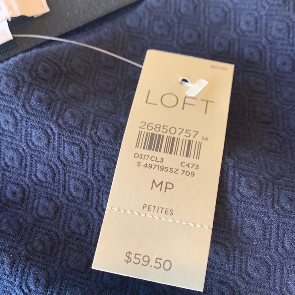 NWT Loft short navy blue pencil ponte knit skirt sz MP